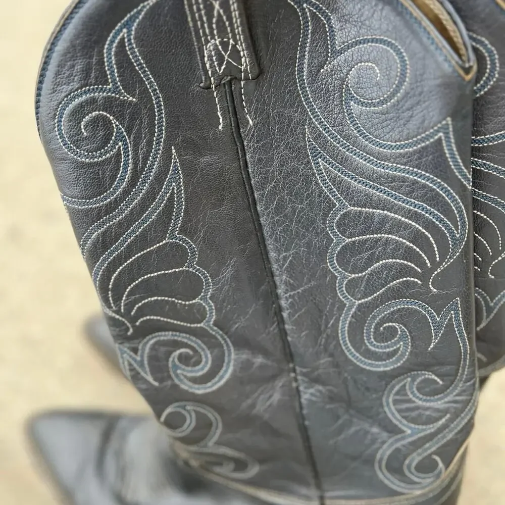 Dan Post Gray CowboyBoots, Ranch Work Rodeo, Men's size 10D